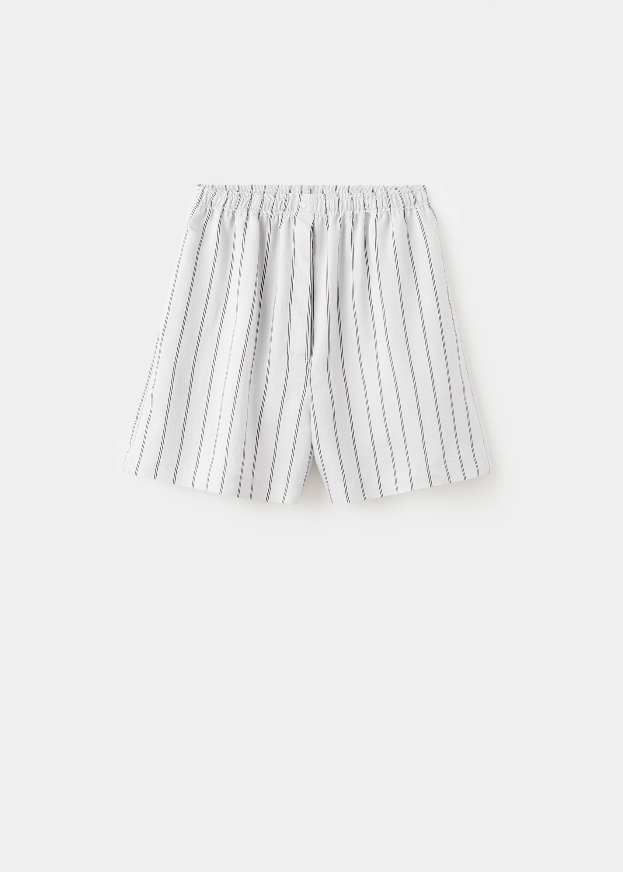 Striped pyjama shorts - Article without model, Grey. Ref: 27053321-00.