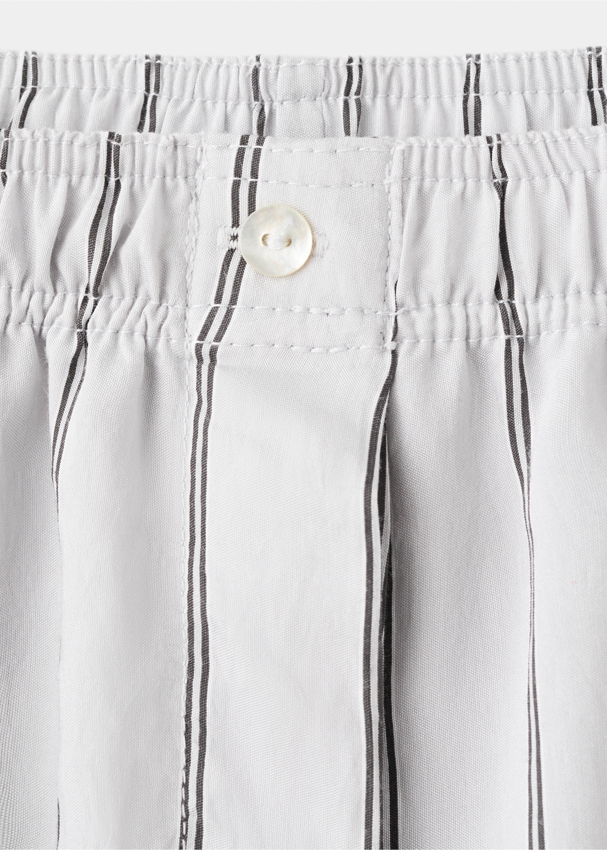 Striped pyjama shorts - Details of the article 8, Grey. Ref: 27053321-00.