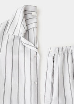 Striped pyjama shorts — Grey 7