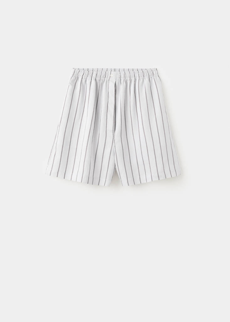 Striped pyjama shorts — Grey