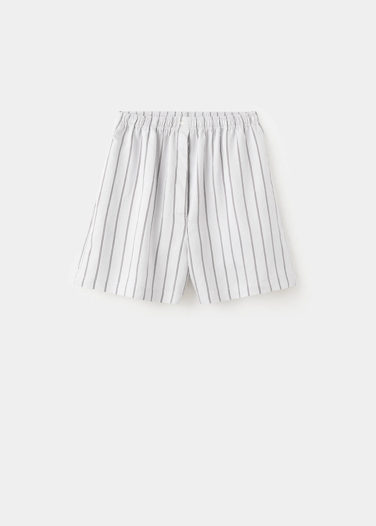 Striped pyjama shorts — Grey