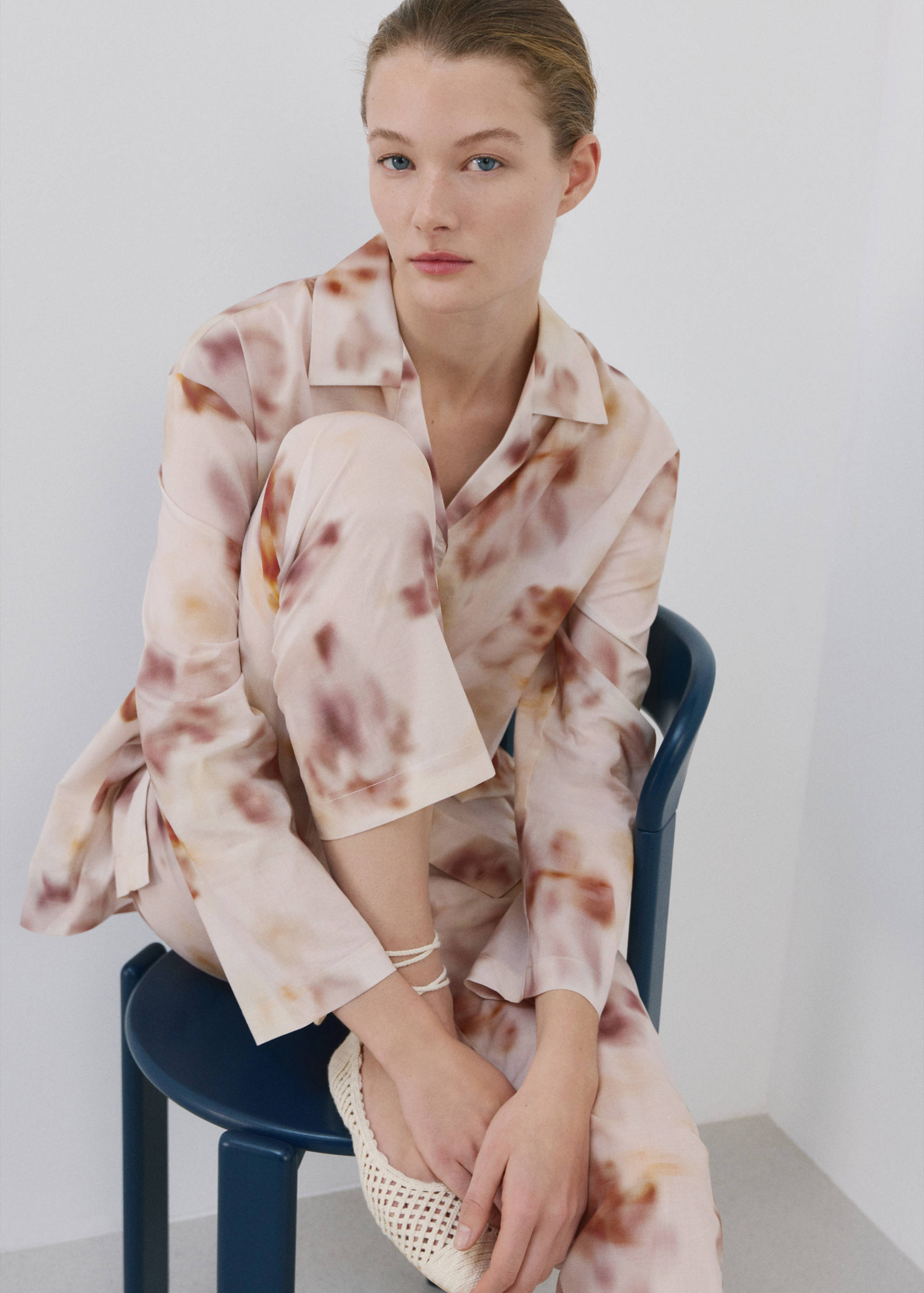 Camisa pijama algodón estampado floral - Detalle del artículo 2