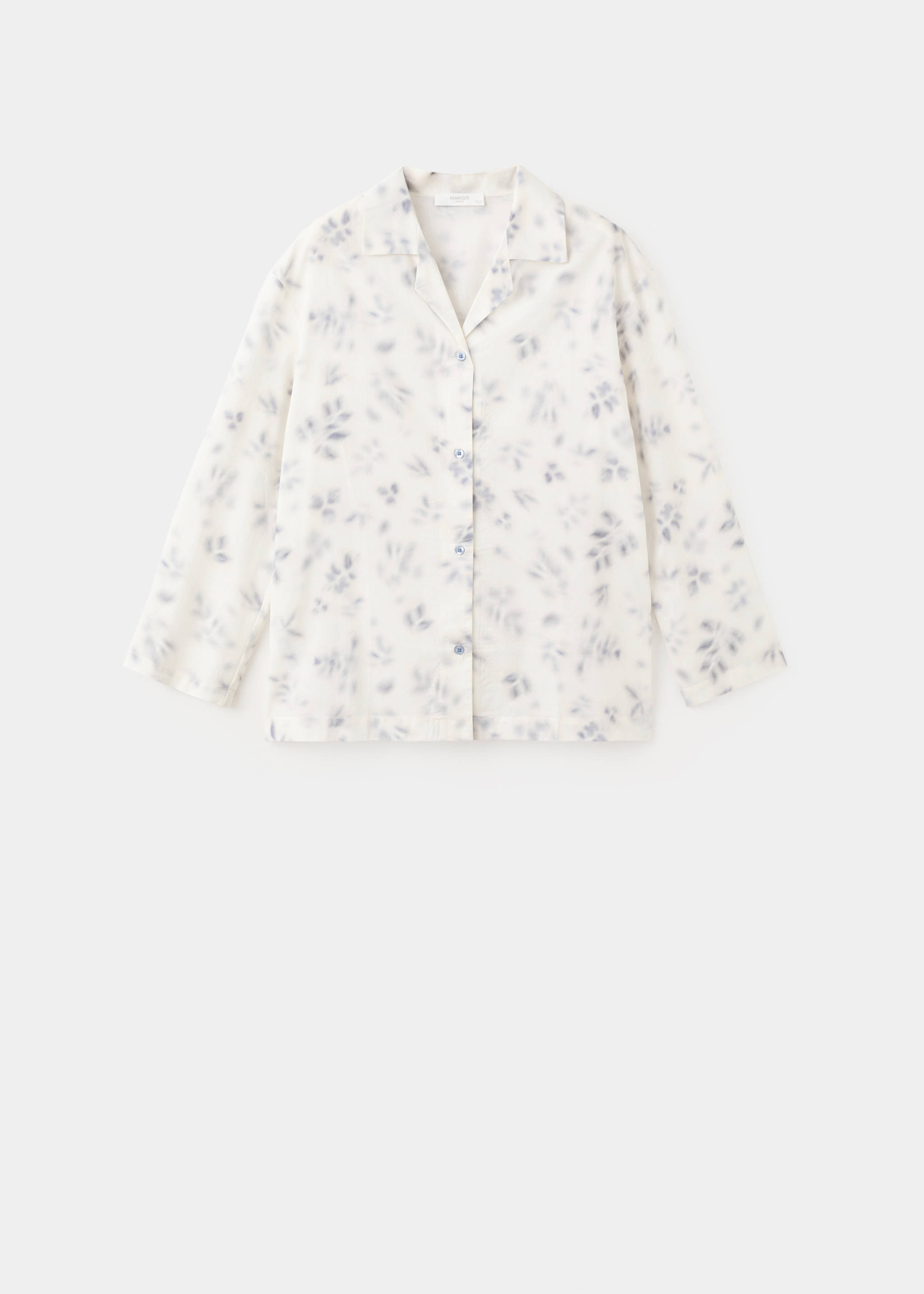 قميص بيجامة قطن بطبعة زهور - منتج دون نموذج