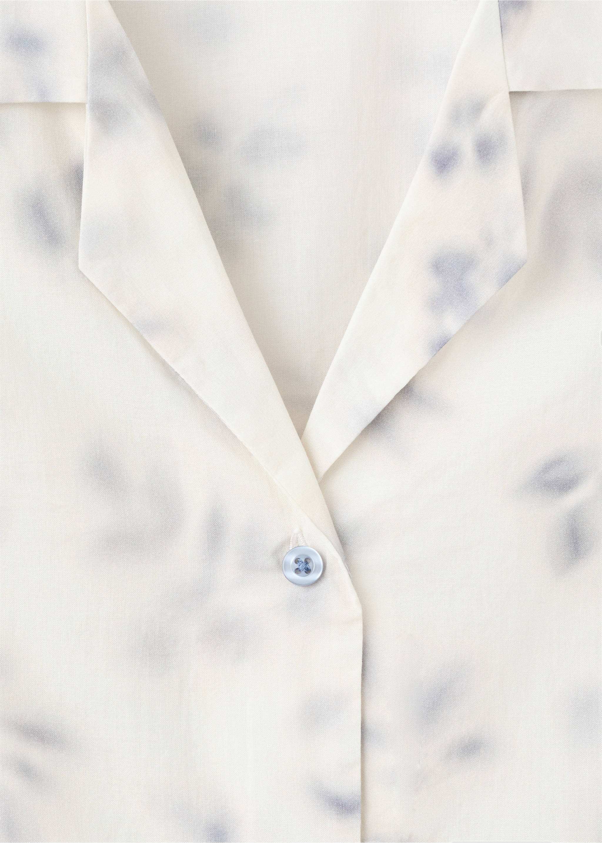 قميص بيجامة قطن بطبعة زهور - تفاصيل المنتج 8, أزرق بلون الحبر. Ref: 27053323-00.