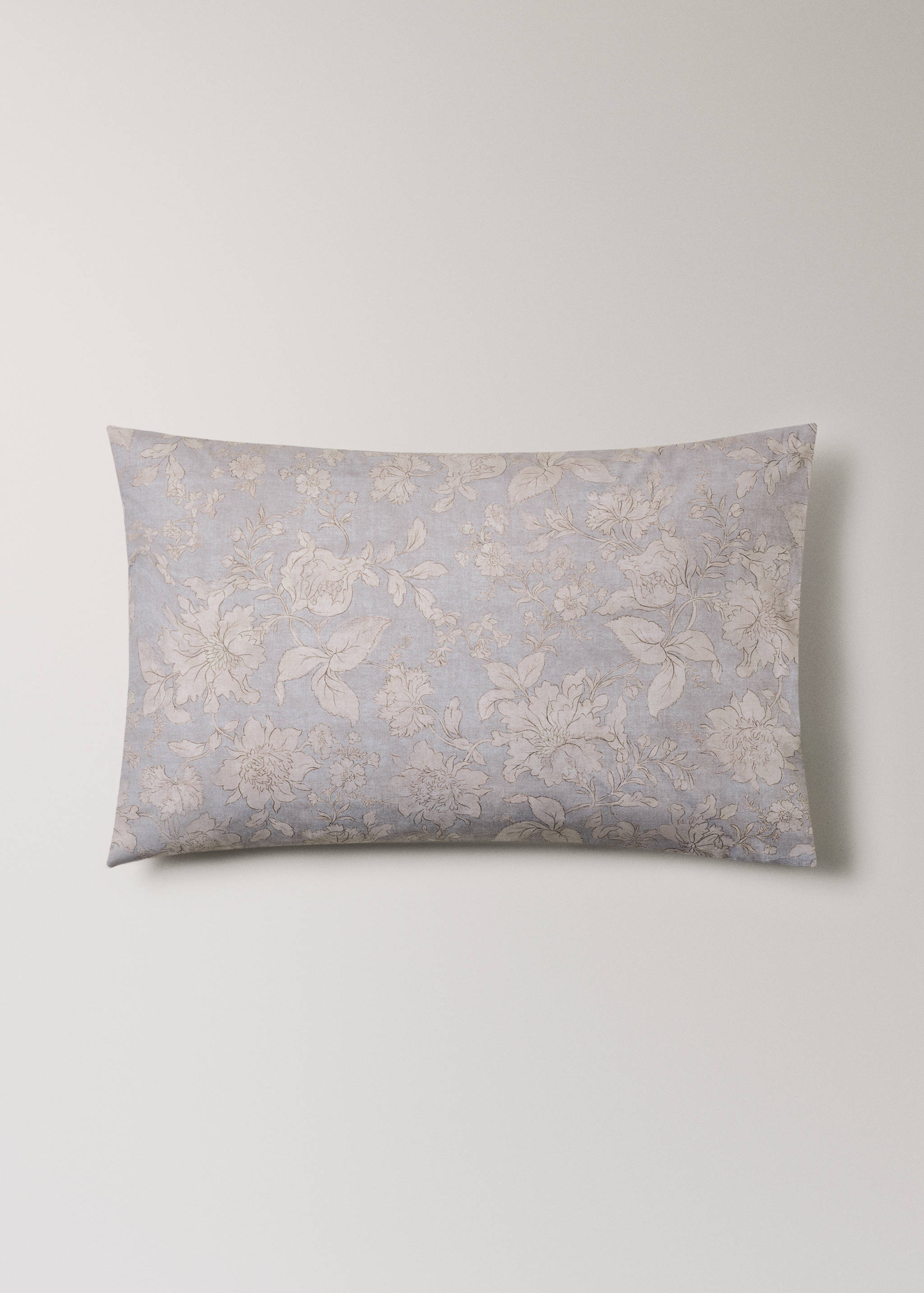 Deux taies d'oreiller percale de coton fleurs vintage 50 x 75 cm - Article sans modèle