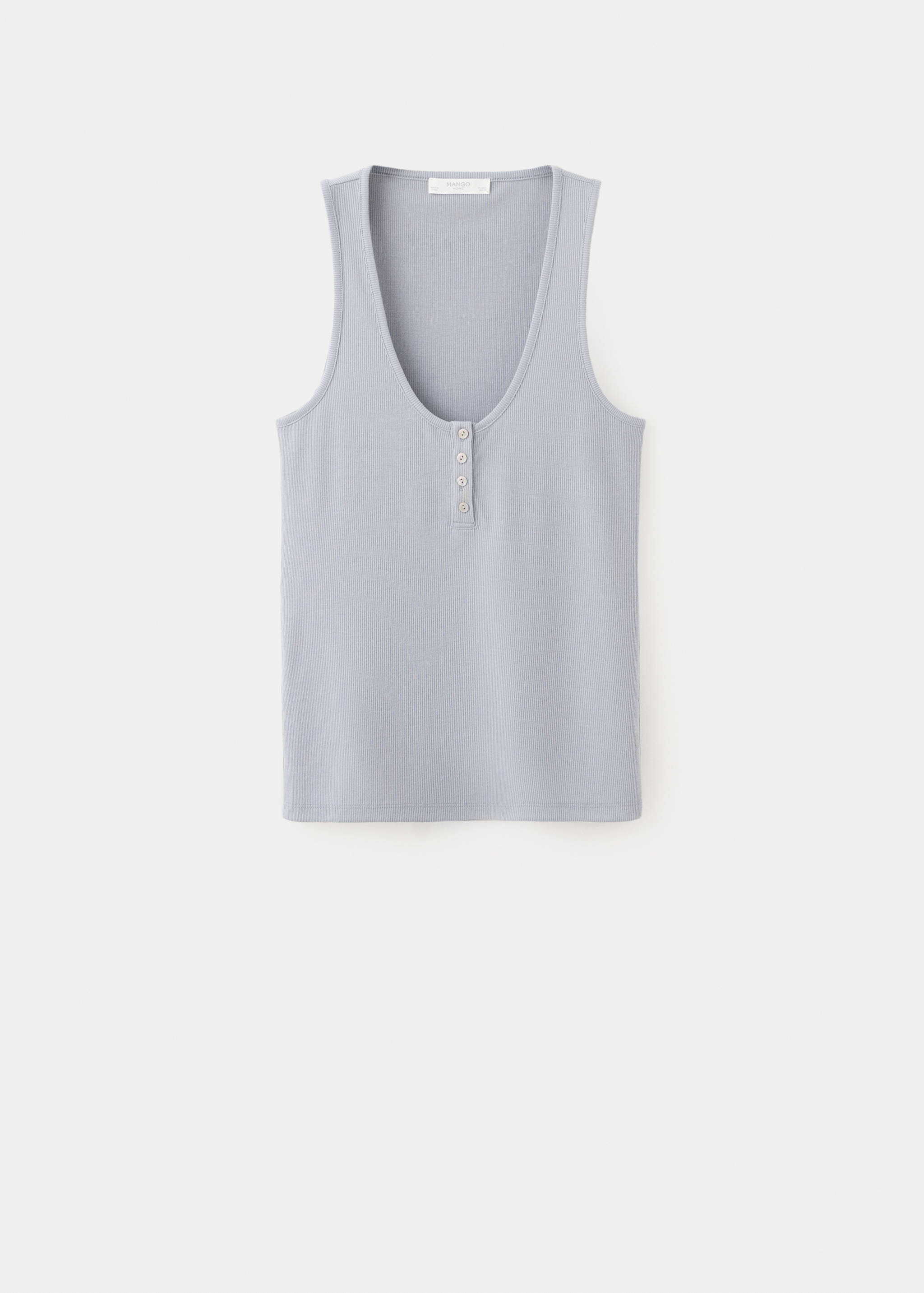 Sleeveless top with round neckline and button detail - Article without model