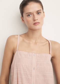 Cotton spaghetti-strap nightgown — Orange 1