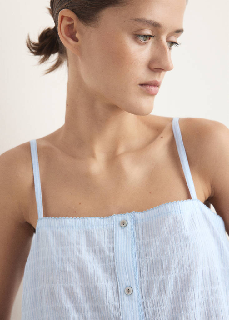 Cotton spaghetti-strap nightgown