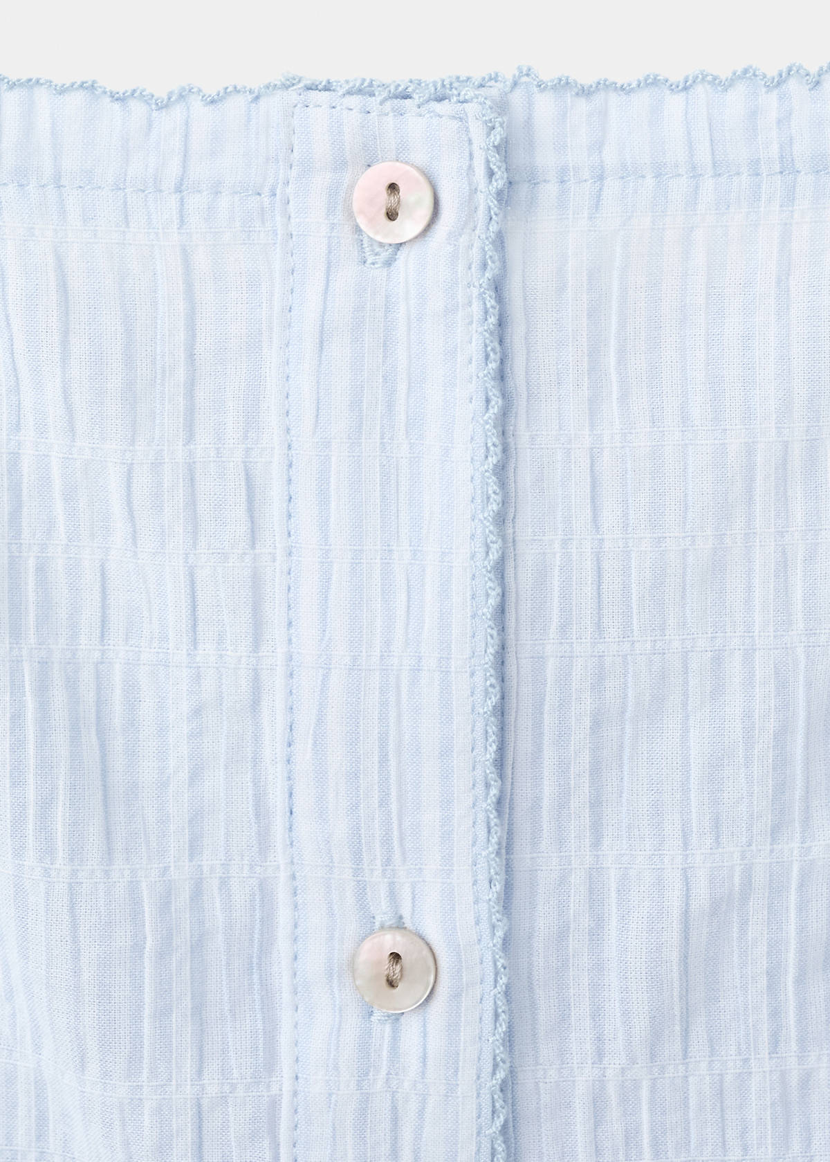 Cotton spaghetti-strap nightgown — Blue