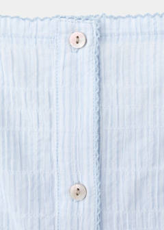 Cotton spaghetti-strap nightgown — Blue 5