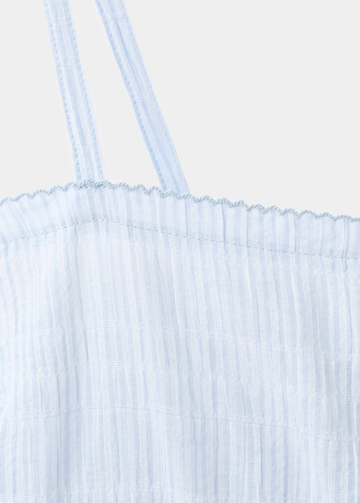 Cotton spaghetti-strap nightgown — Blue