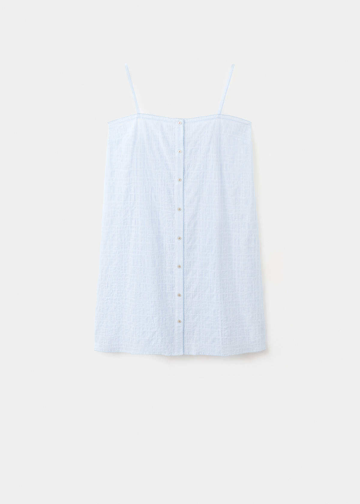 Cotton spaghetti-strap nightgown — Blue