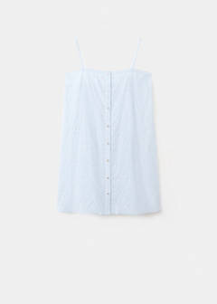 Cotton spaghetti-strap nightgown — Blue 4