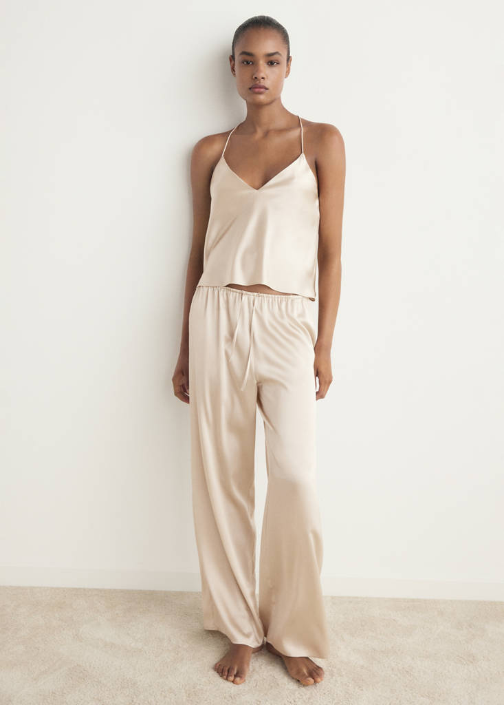 Silk pyjama trousers — Light/Pastel Grey