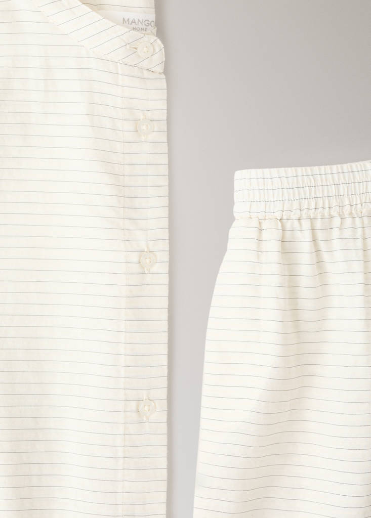 Striped pyjama shirt — White