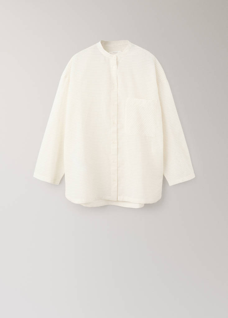 Striped pyjama shirt — White