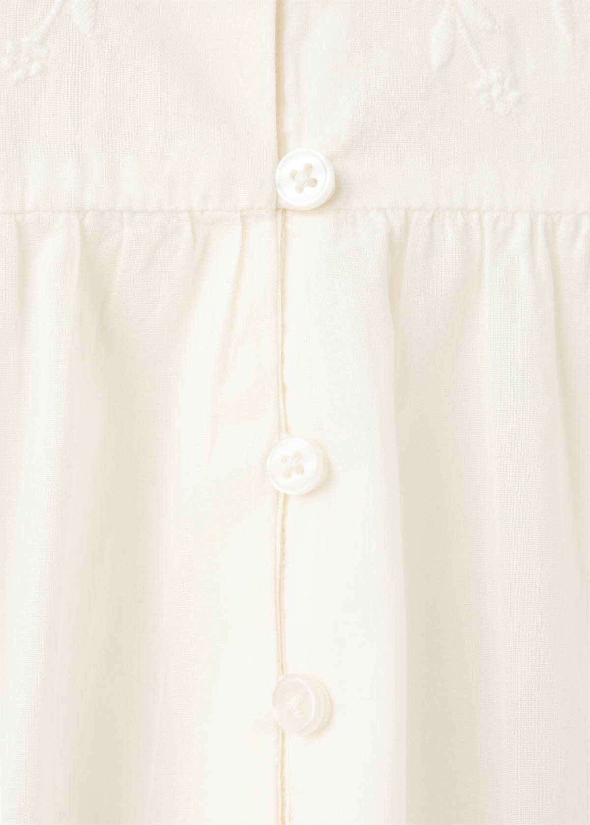 Cotton nightdress with embroidered detail — Ivory White