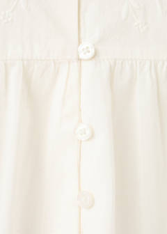 Cotton nightdress with embroidered detail — Ivory White 7