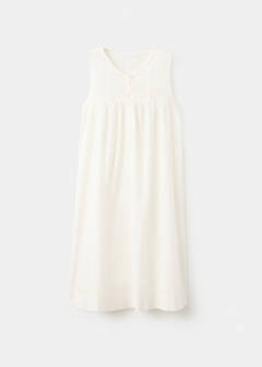 Cotton nightdress with embroidered detail — Ivory White 6