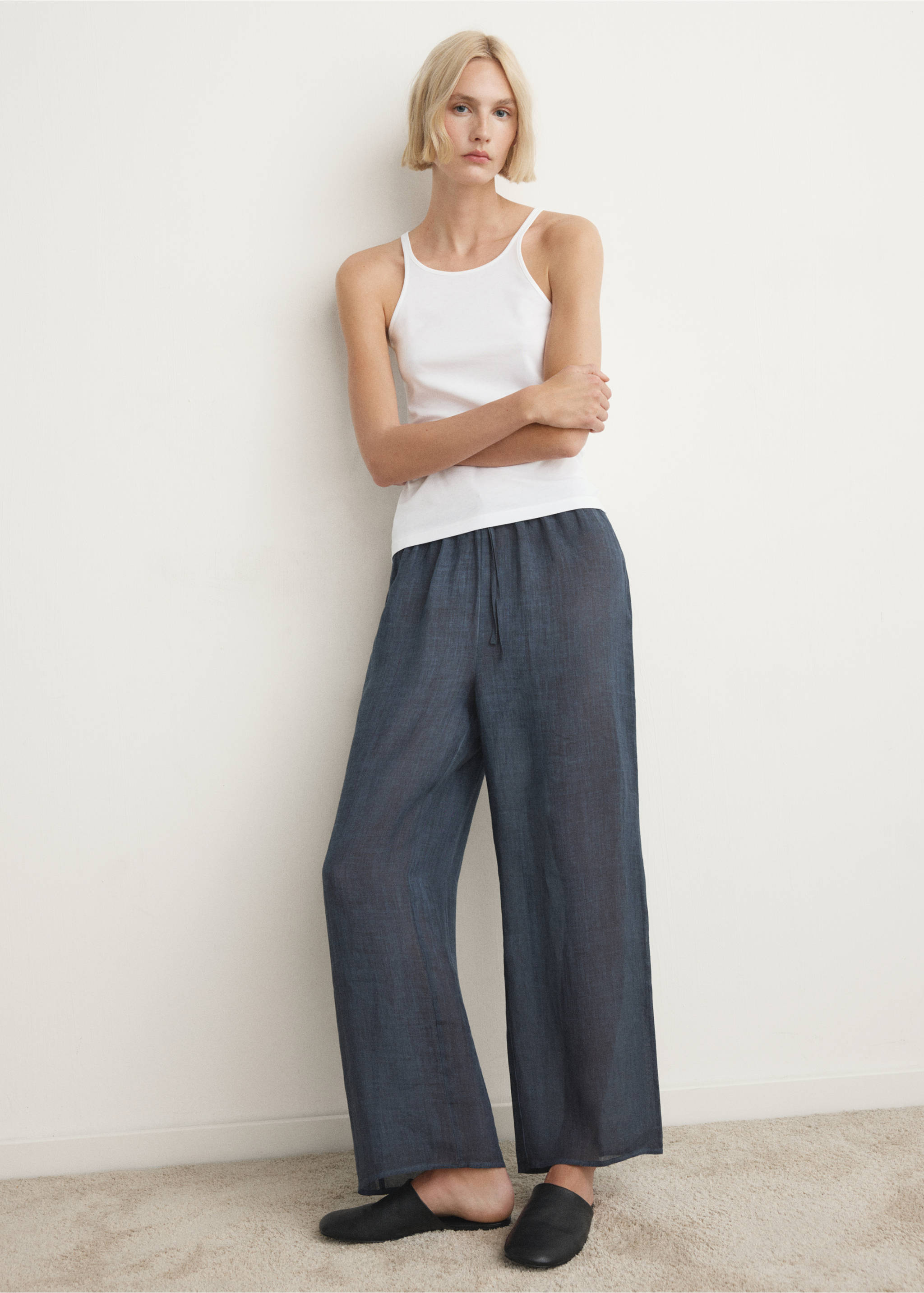 Top algodón tirante fino - Plano general, Blanco. Ref: 27053333-00.