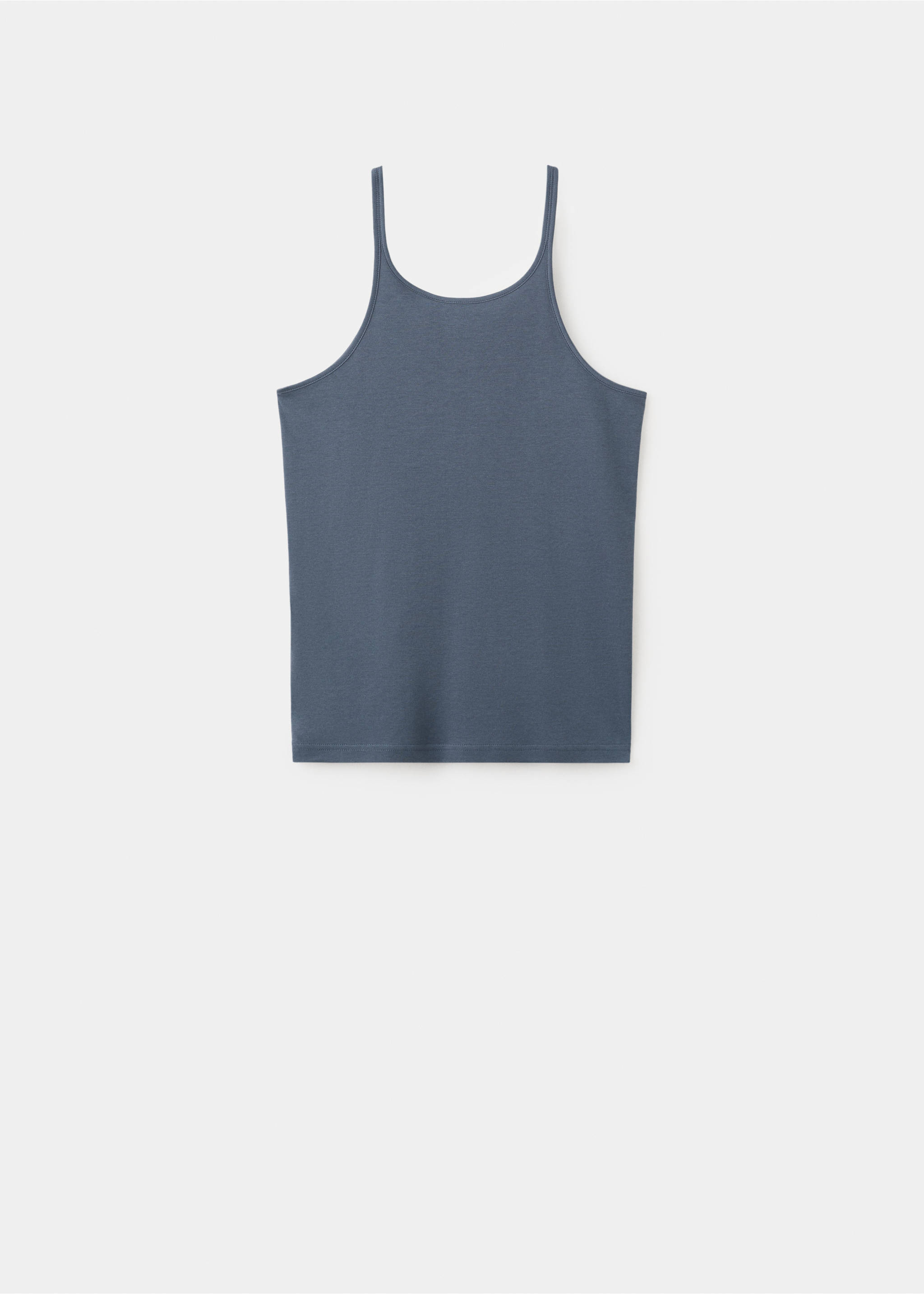 Cotton top with fine straps - Article without model, Indigo Blue. Ref: 27053333-00.