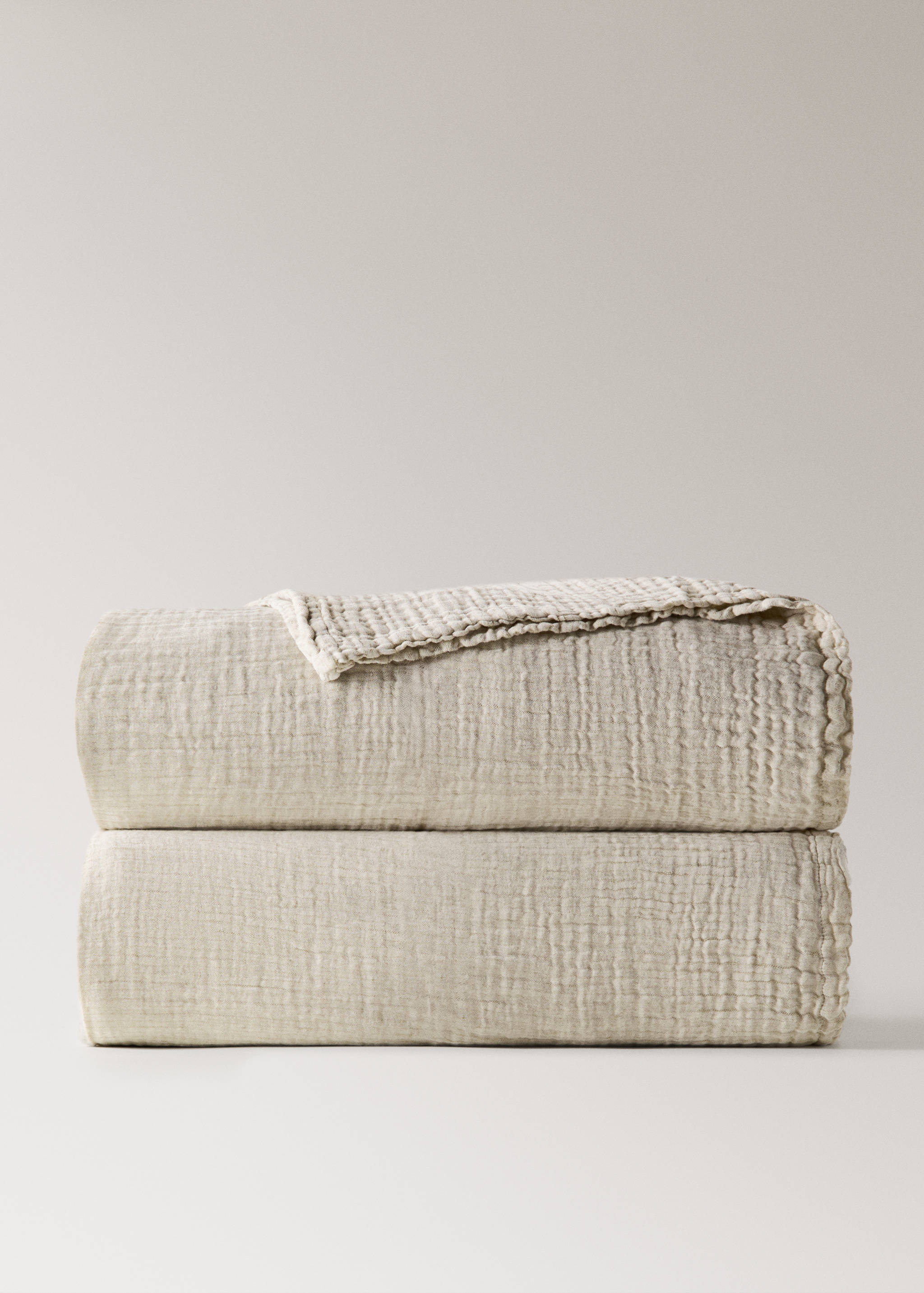 Linen cotton melange bedspread for Bed 180/200 cm - Article without model