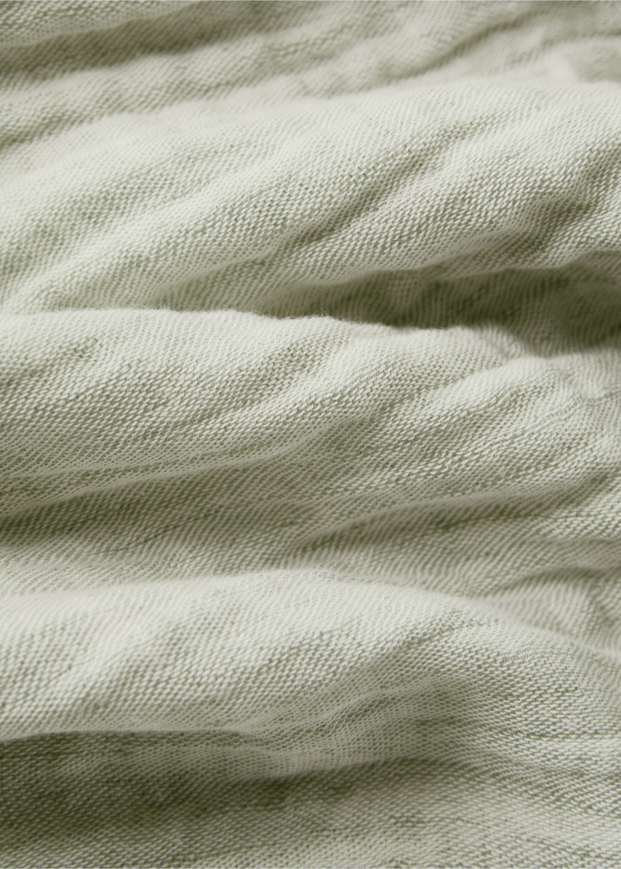Linen cotton melange bedspread for Bed 180/200 cm - Details of the article 1, Pastel Green. Ref: 27053334-00.