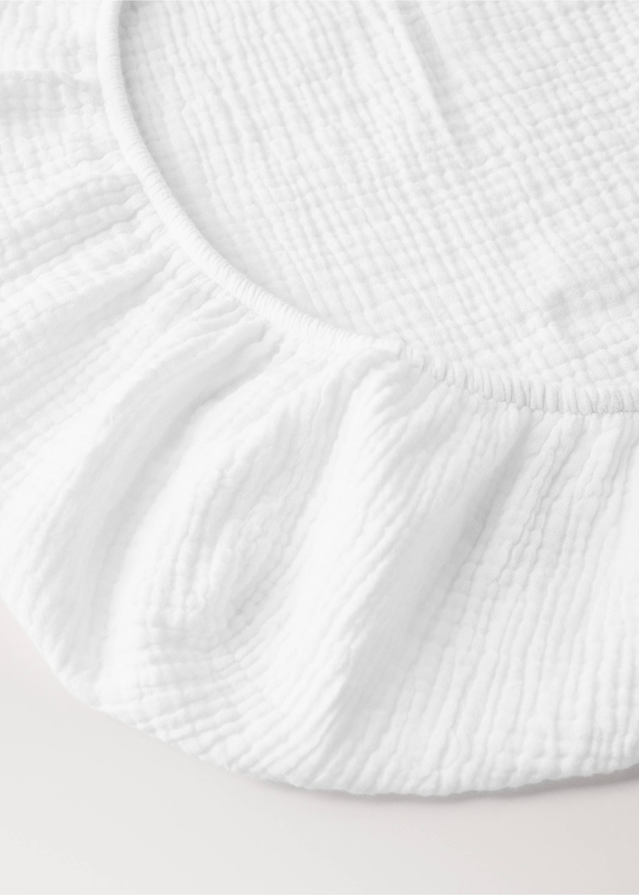 Cot bed fitted sheet gauze fabric - Details of the article 1, Off White. Ref: 27053335-00.