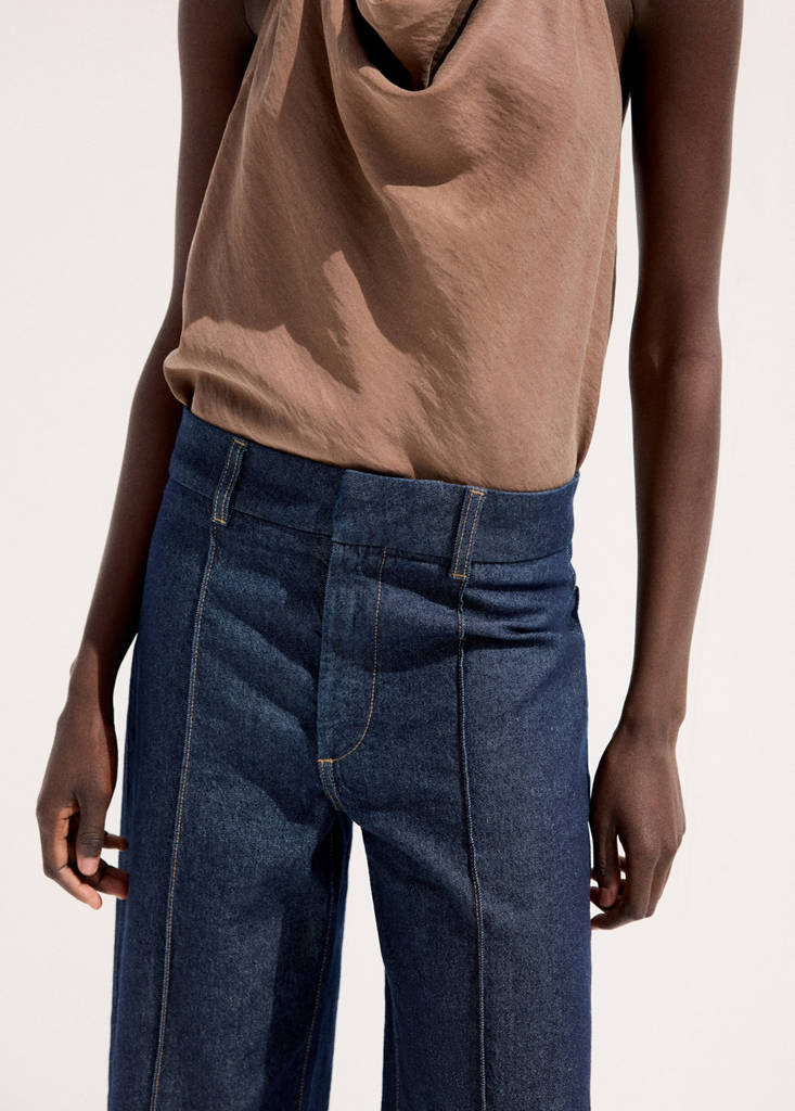 High-waisted wide leg jeans with stitching — Open Blue