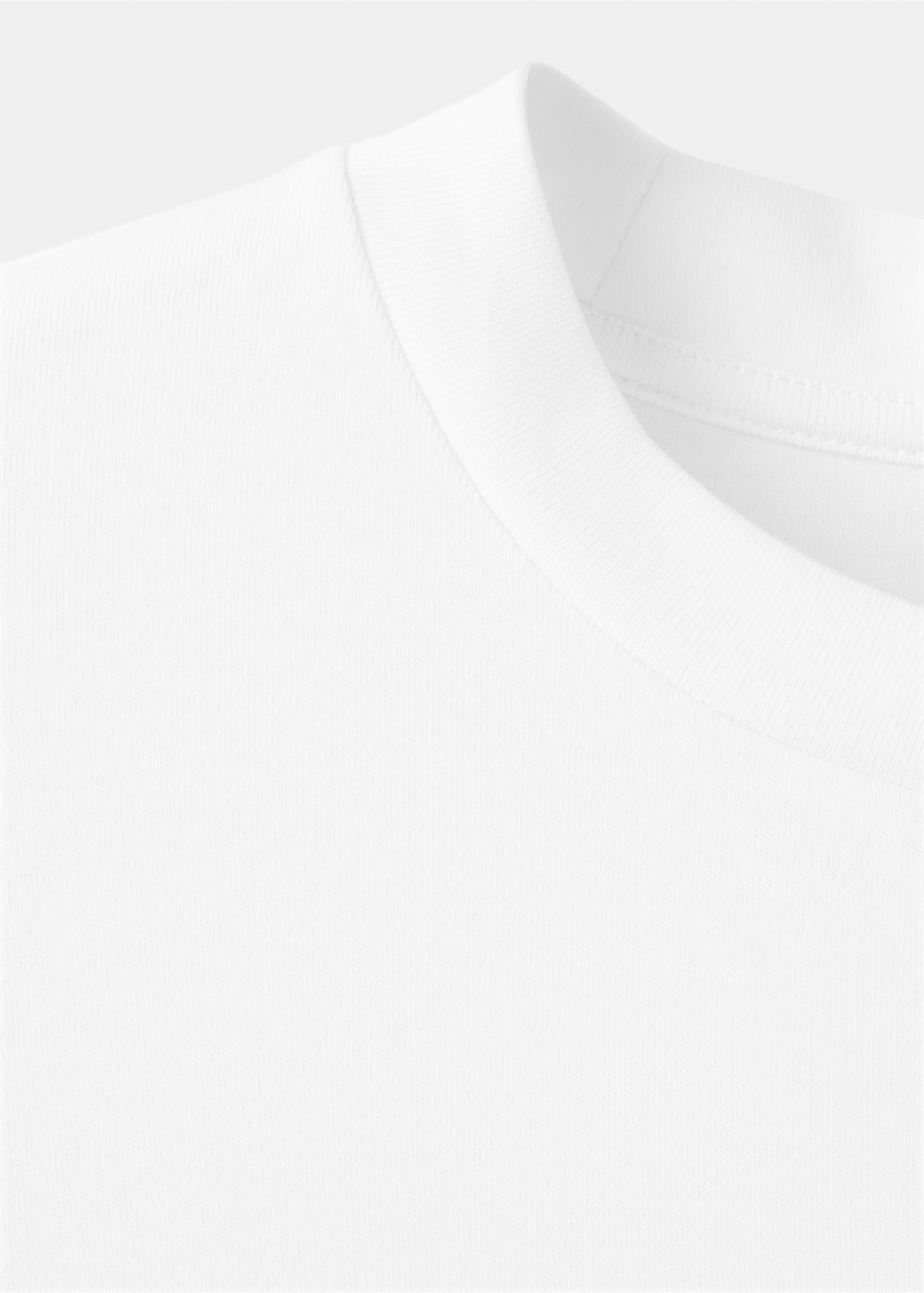 Asymmetric longline T-shirt - Details of the article 8, White. Ref: 27053342-00.