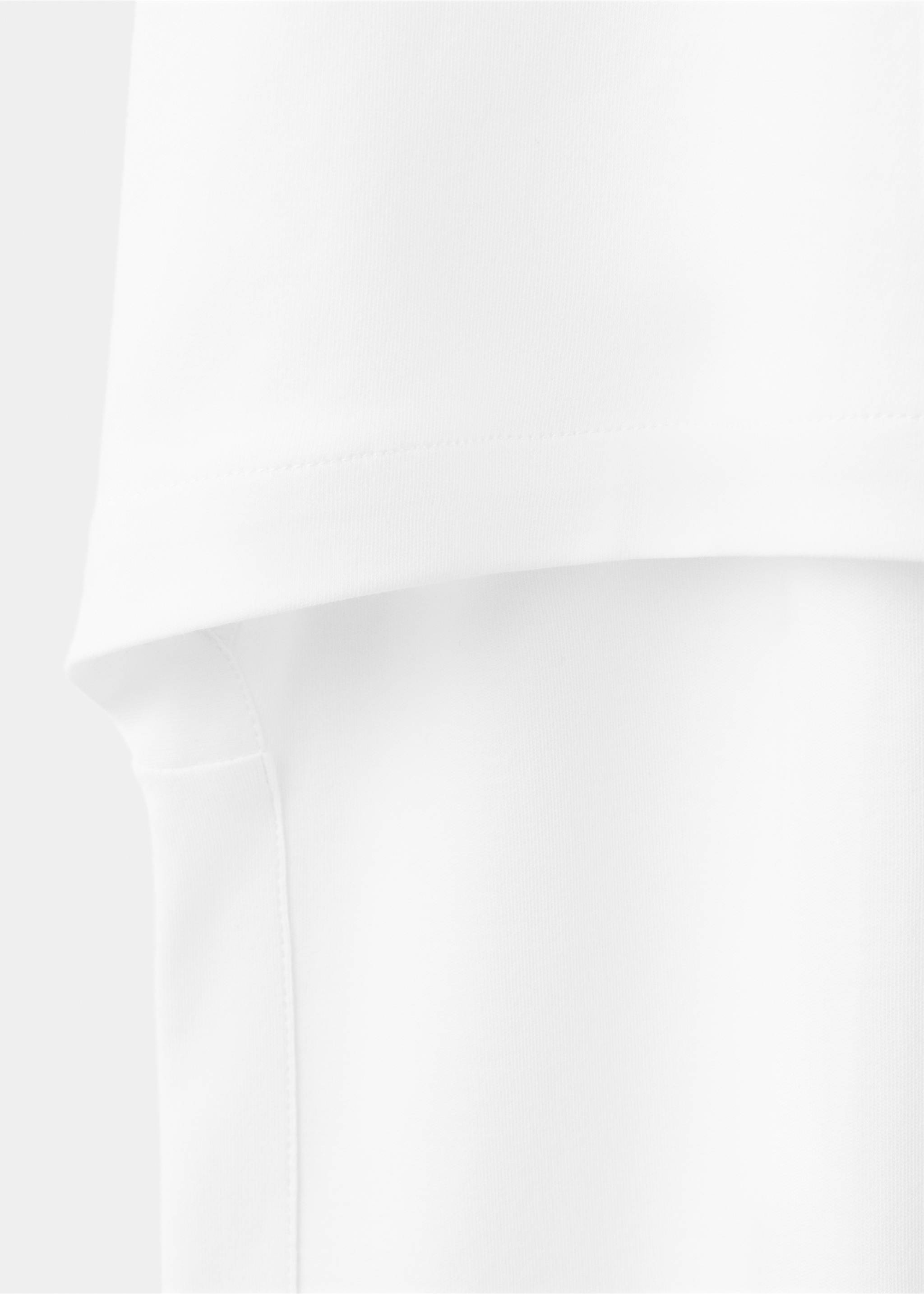 Asymmetric longline T-shirt - Details of the article 0, White. Ref: 27053342-00.