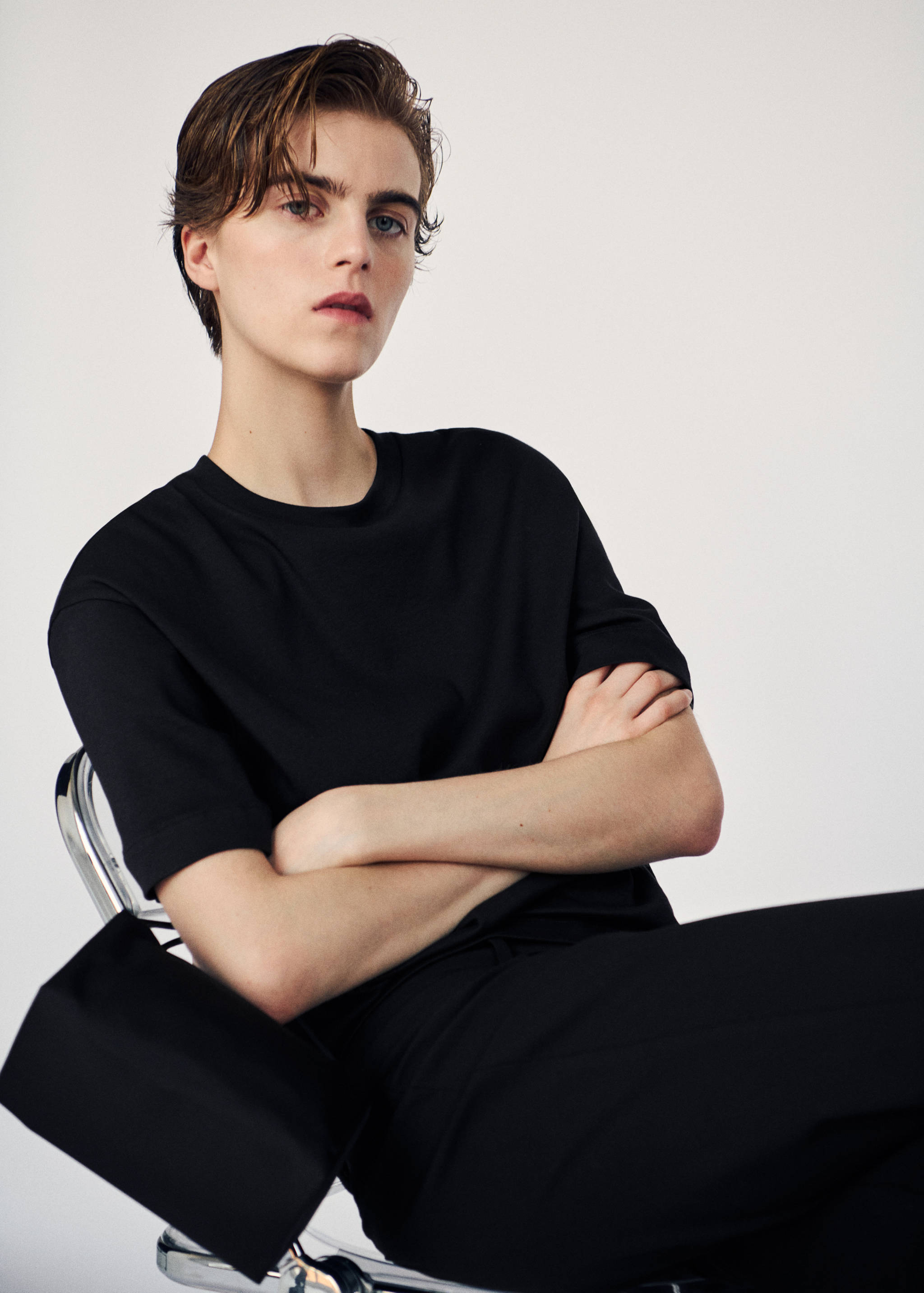 Asymmetric longline T-shirt - Details of the article 1