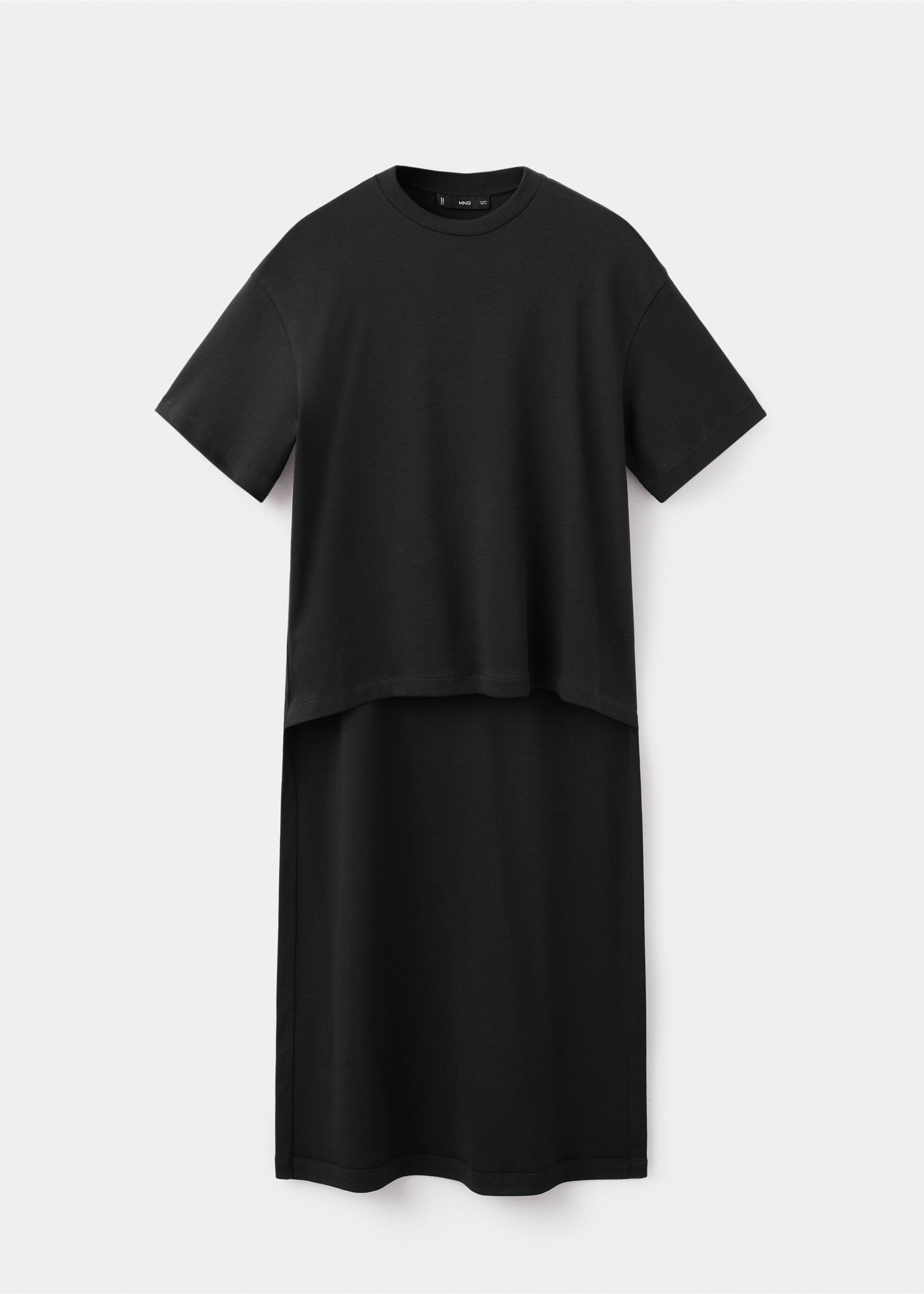 Aszimmetrikus hosszú póló - Termék modell nélkül, Fekete. Ref: 27053342-00.