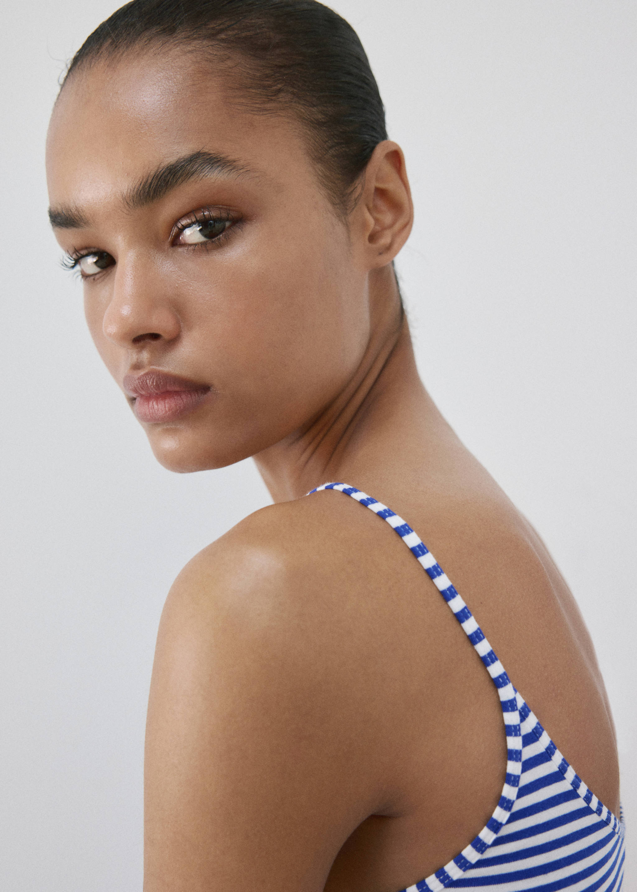 Cotton dress with woven stripe - Details of the article 1