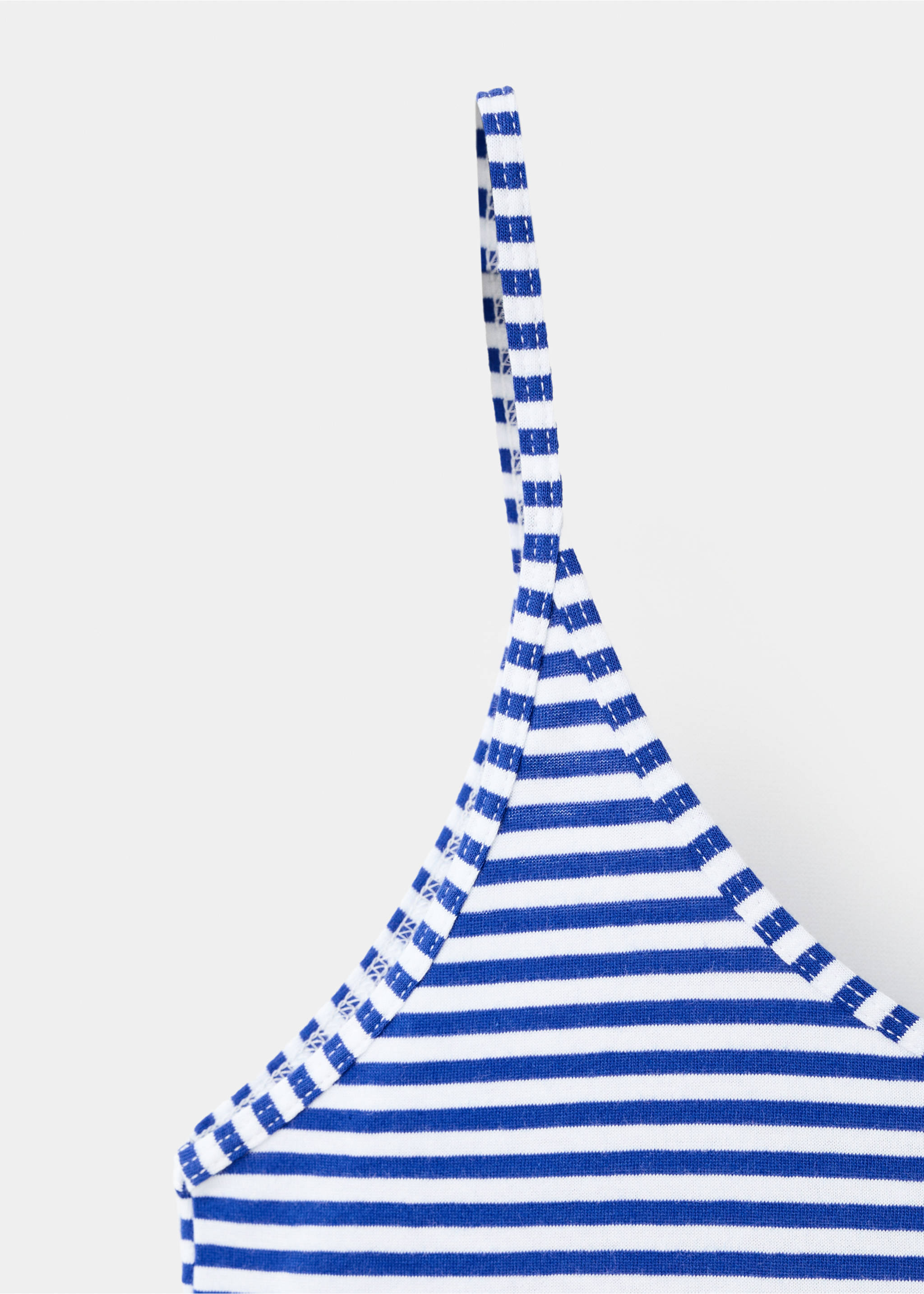 Cotton dress with woven stripe - Details of the article 8, Blue. Ref: 27053343-00.