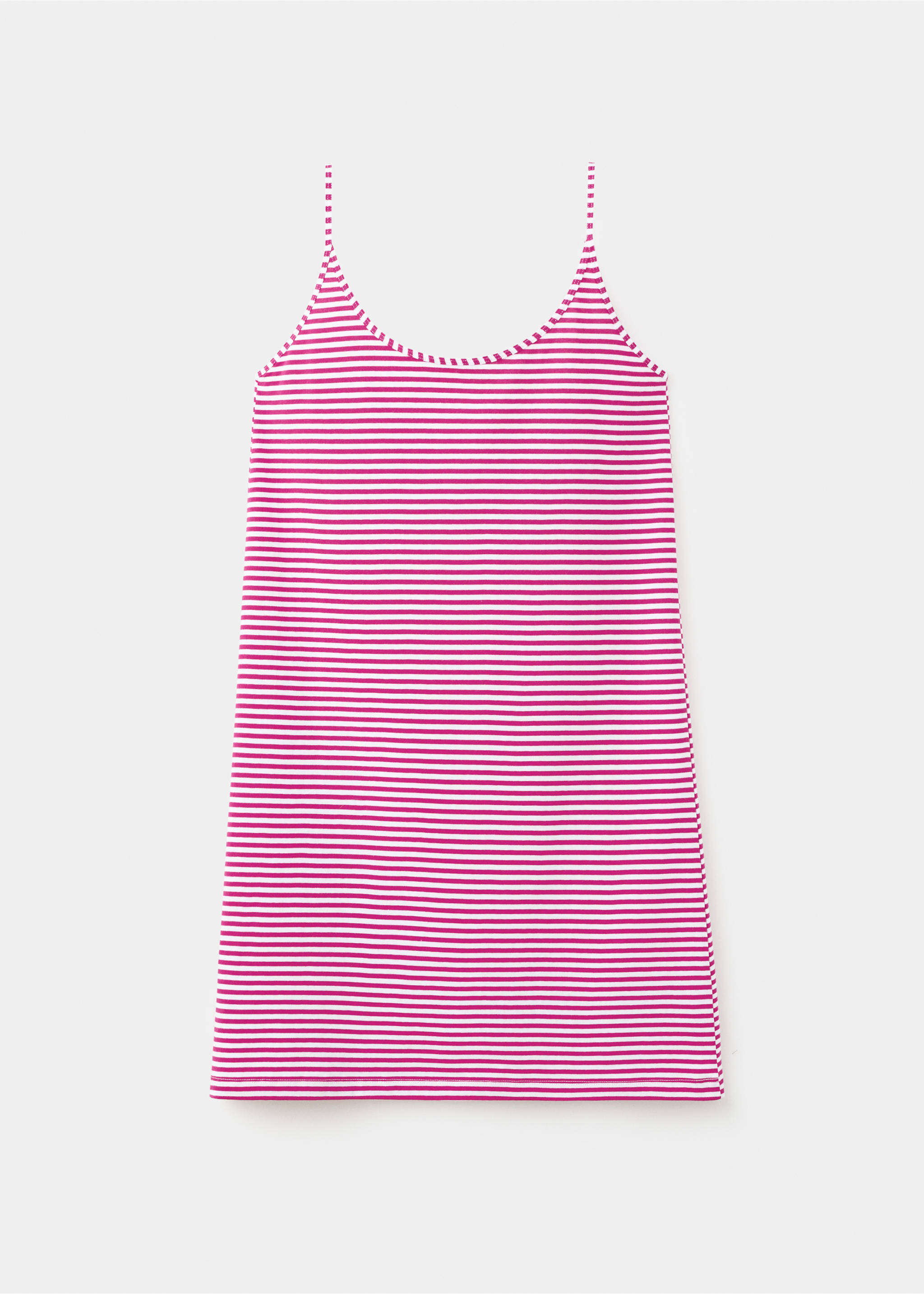 Rochie din bumbac cu dungi țesute - Articol fără model, Fucsia. Ref: 27053343-00.