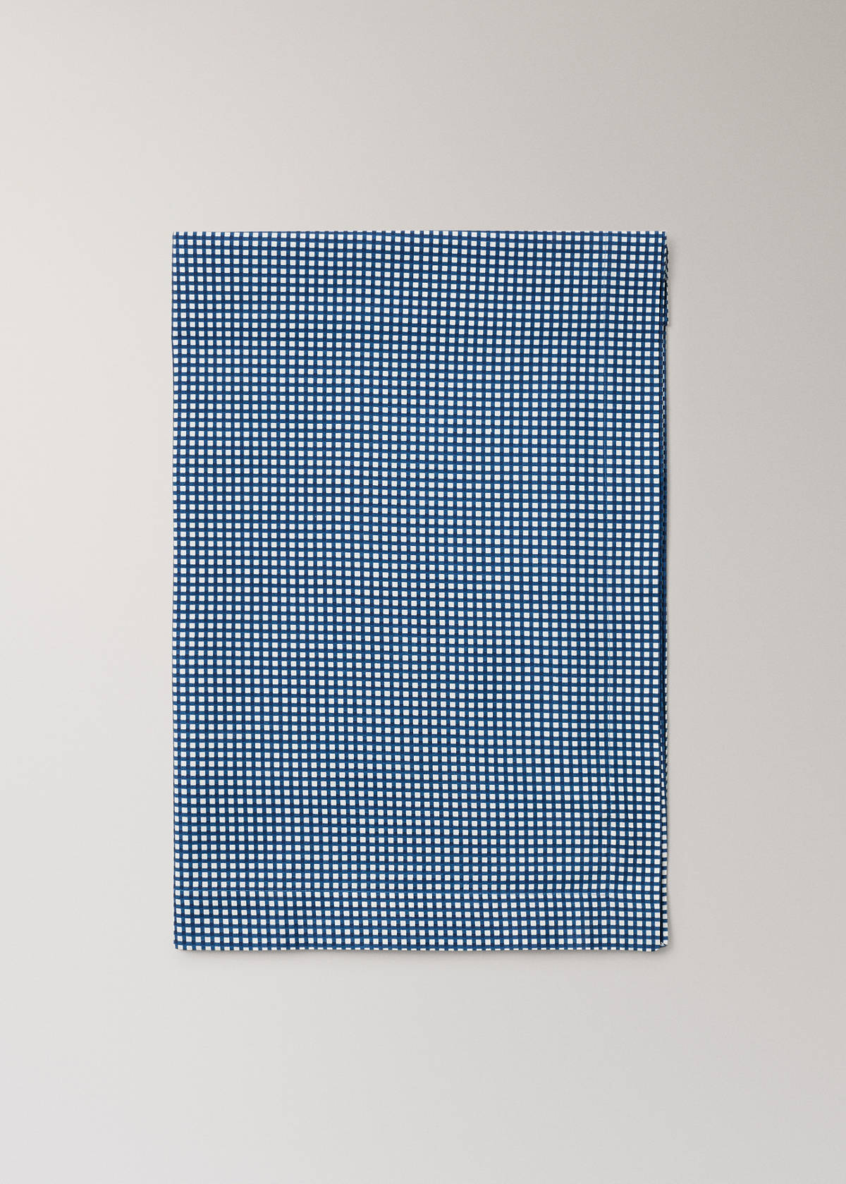 Vichy check cotton tablecloth for 8 to 10 guests — Blue