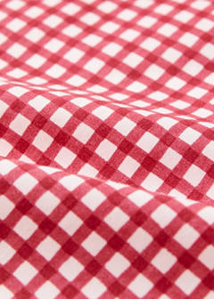 Vichy check cotton tablecloth for 8 to 10 guests — Red 2