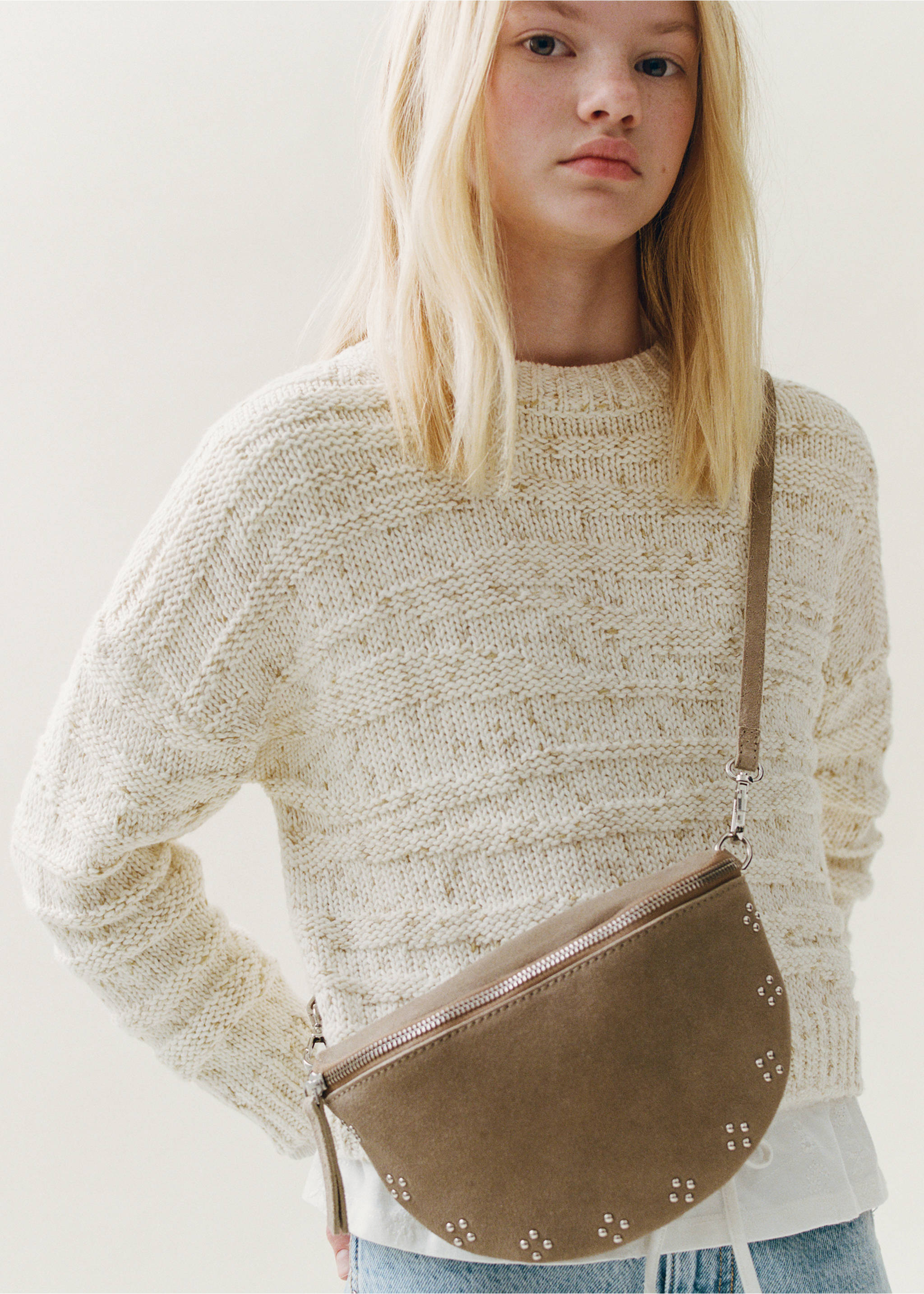 Braided knitted sweater - General plane, Ecru. Ref: 27053711-00.