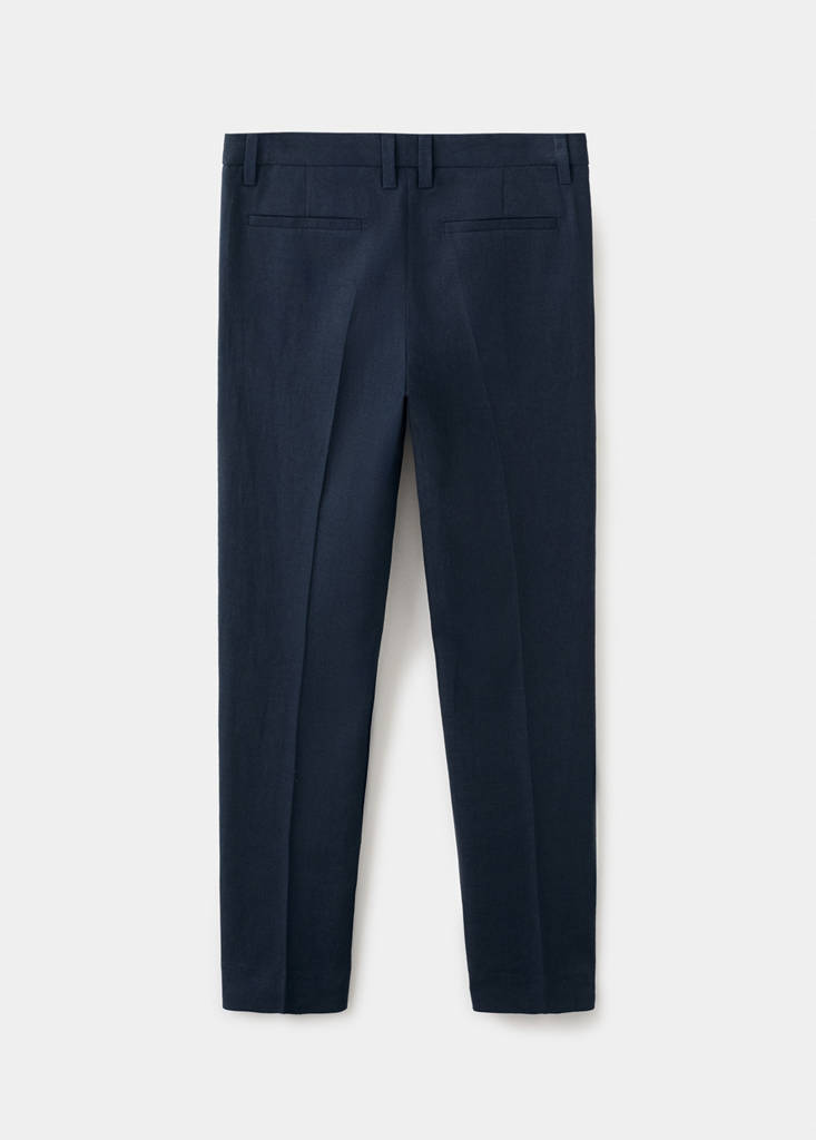 Linen suit trousers — Navy