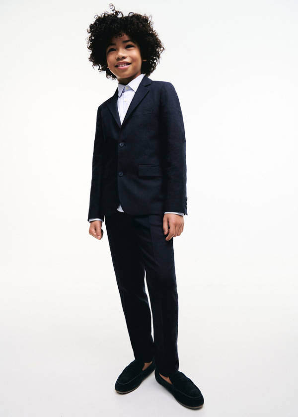 Linen suit trousers — Navy