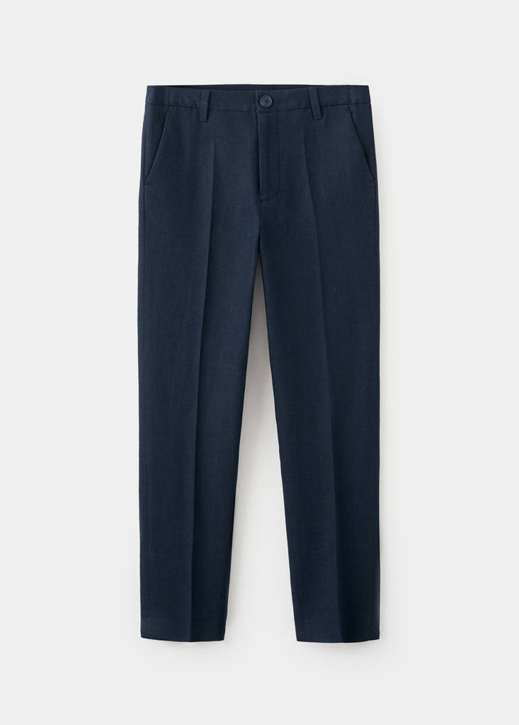 Linen suit trousers — Navy