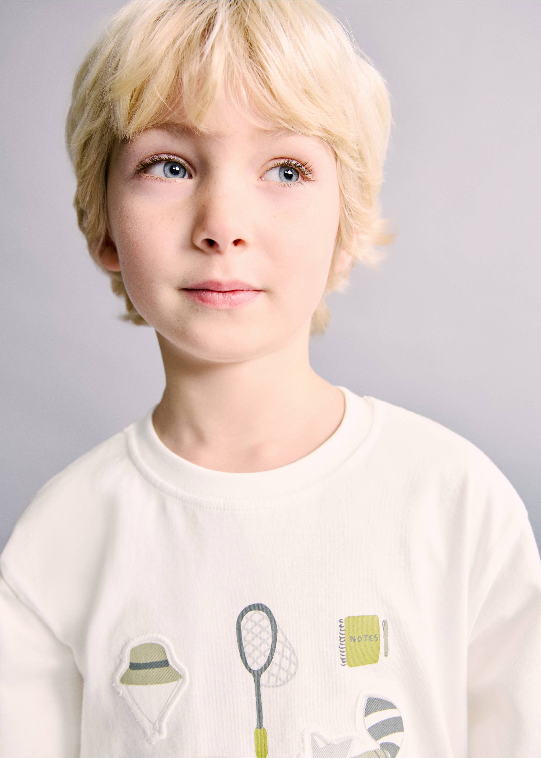 Camiseta estampada detalle bordado - Detalle del artículo 1, Blanco roto. Ref: 27053719-00.