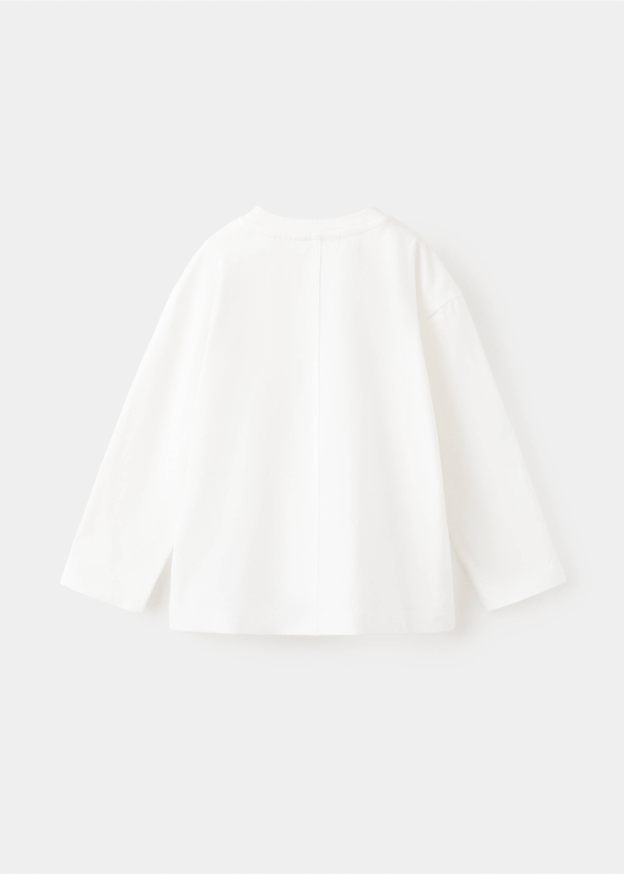 Camiseta estampada detalle bordado - Reverso del artículo, Blanco roto. Ref: 27053719-00.