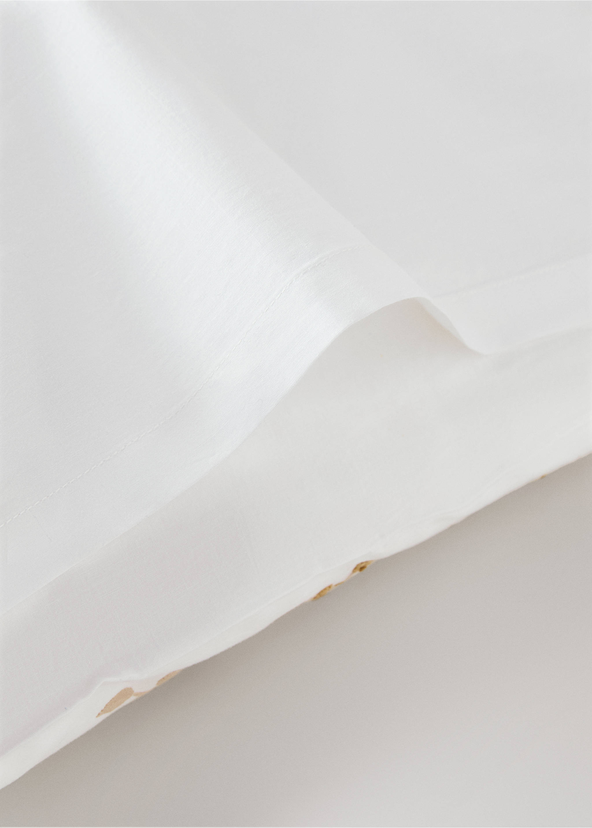 Poszewka na poduszkę z bawełnianego perkalu w haftowane kwiaty 50 x 75 cm - Szczegóły artykułu 3, Pastelowy pomarańczowy. Ref: 27053721-00.