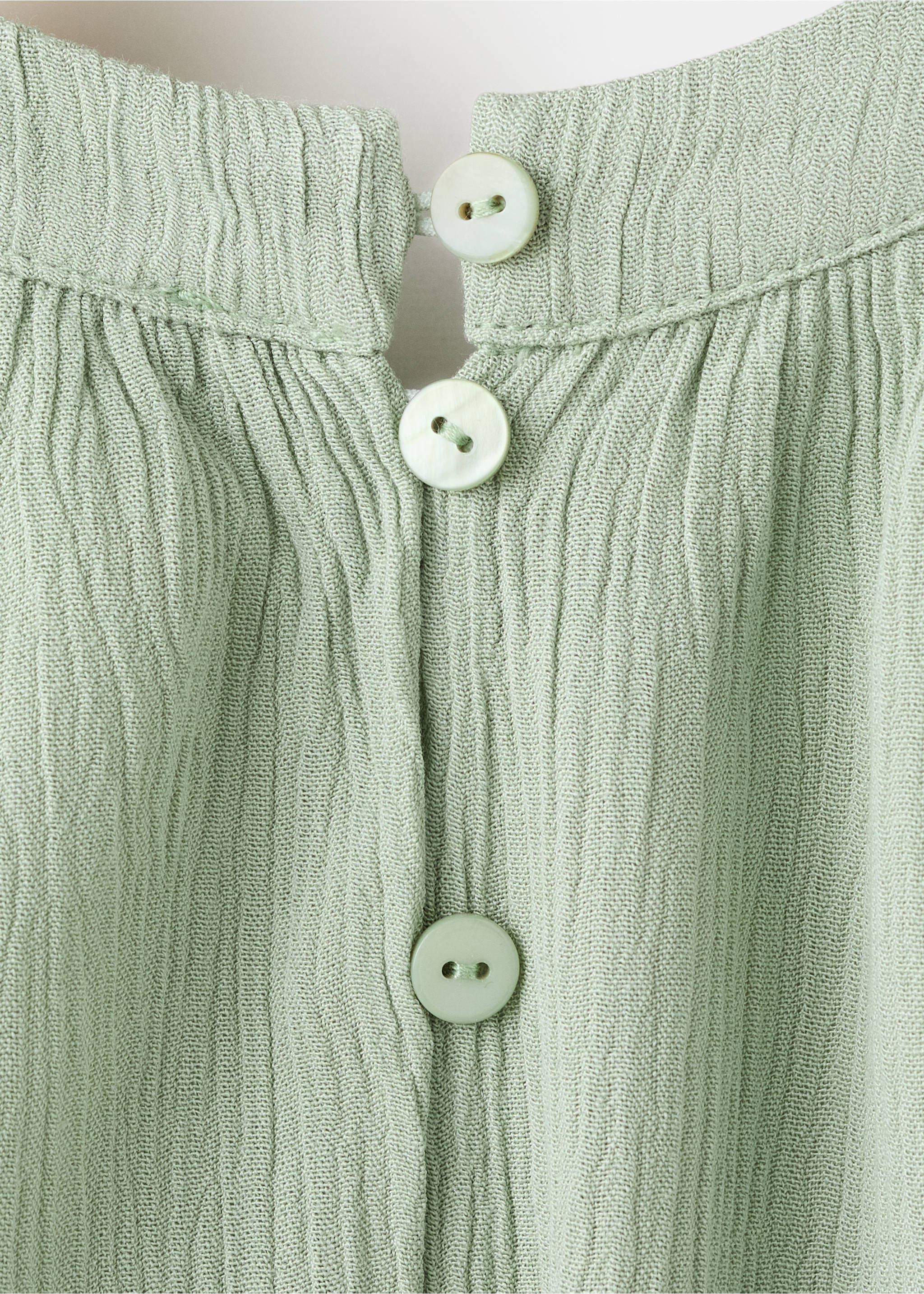 Textured long jumpsuit - Details of the article 8, Green. Ref: 27053723-00.