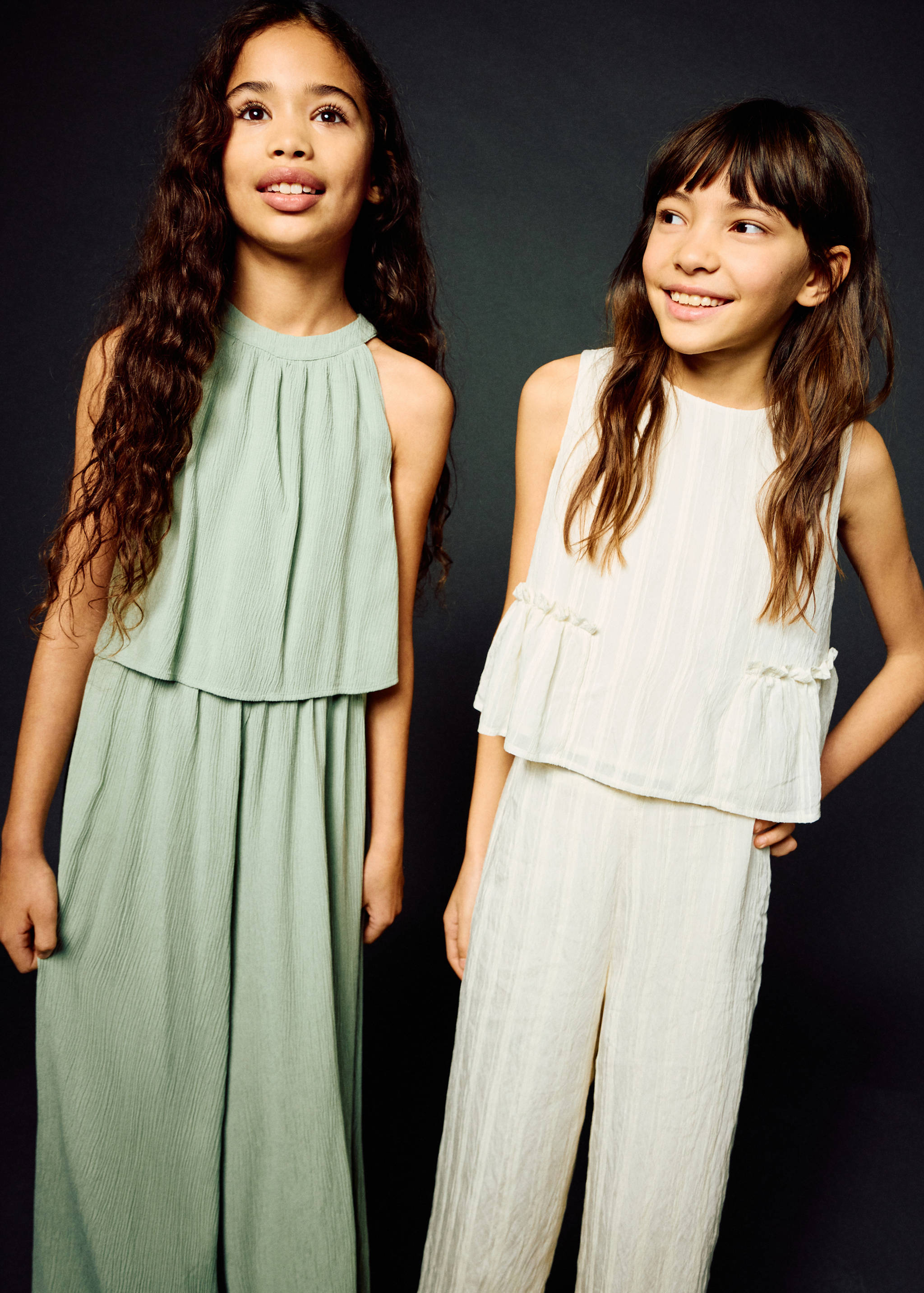 Textured long jumpsuit - Details of the article 1