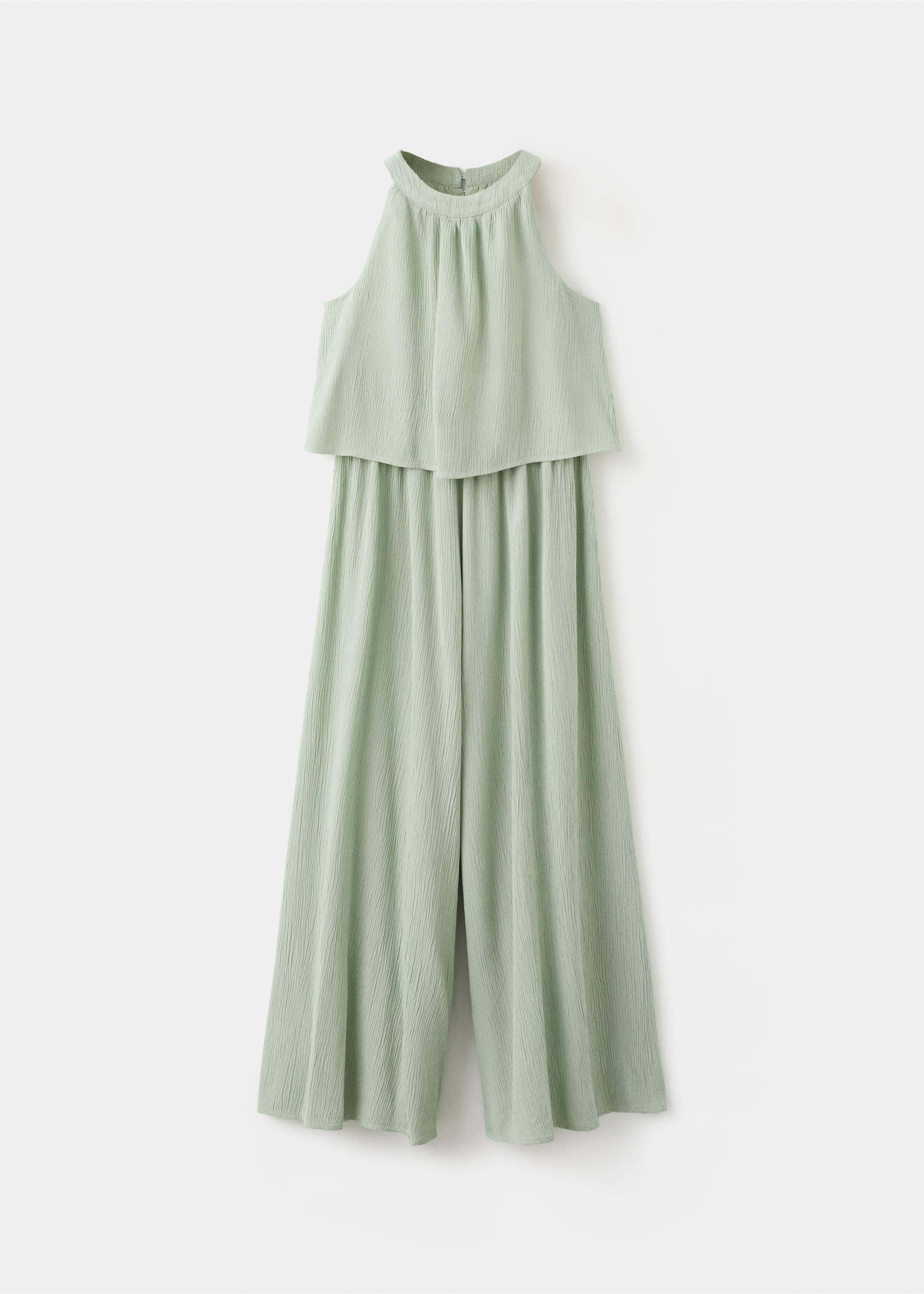 Textured long jumpsuit - Article without model, Green. Ref: 27053723-01.