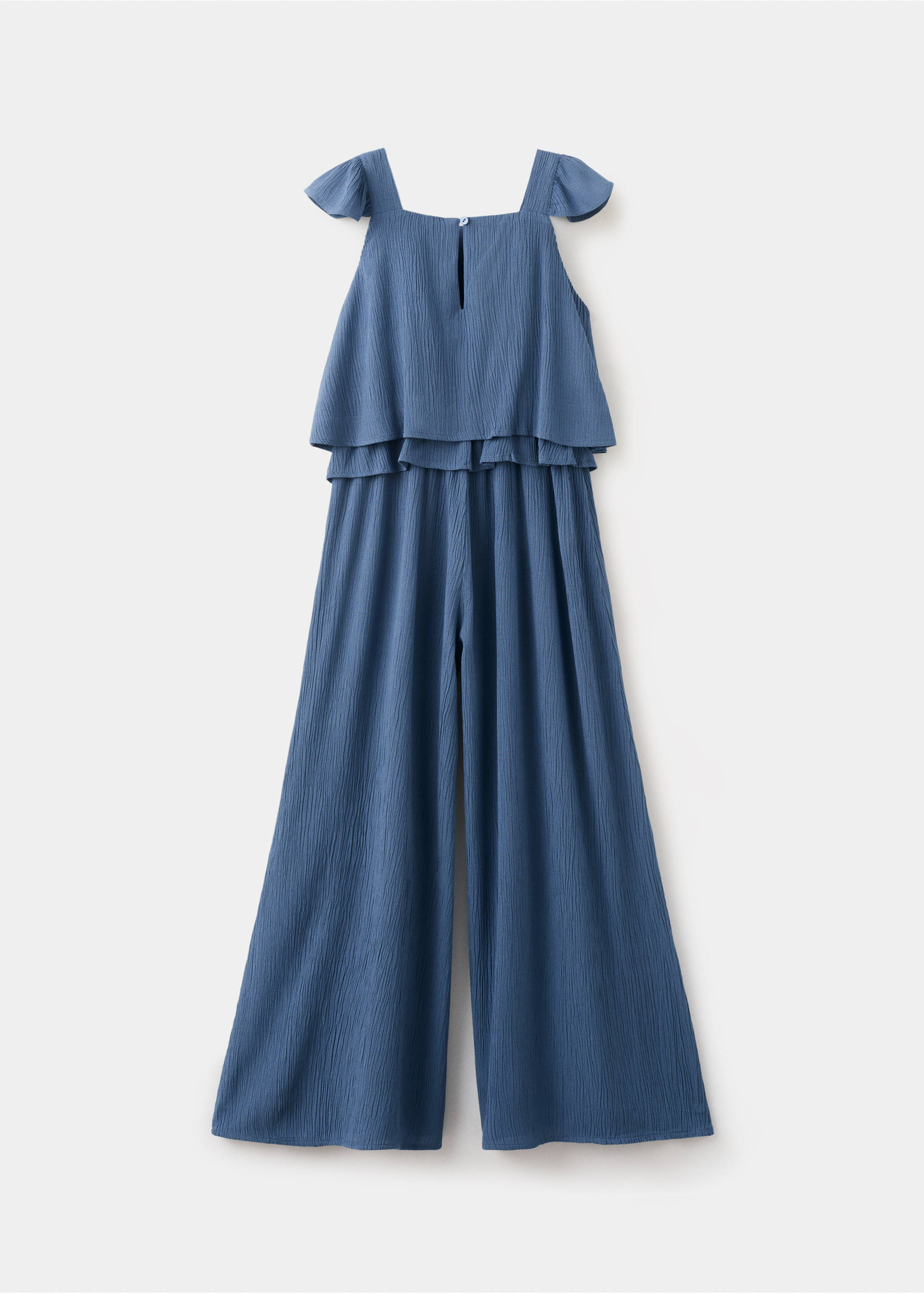 Frilled long jumpsuit - Reverse of the article, Navy. Ref: 27053724-00.