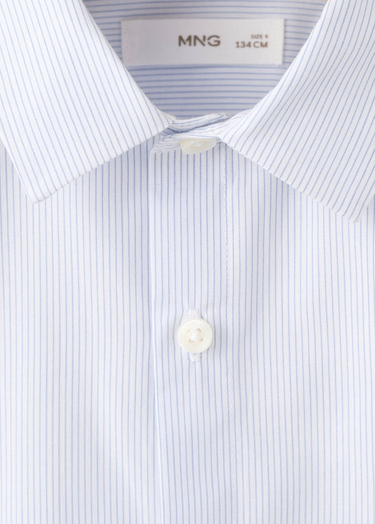 Striped cotton shirt — Sky Blue
